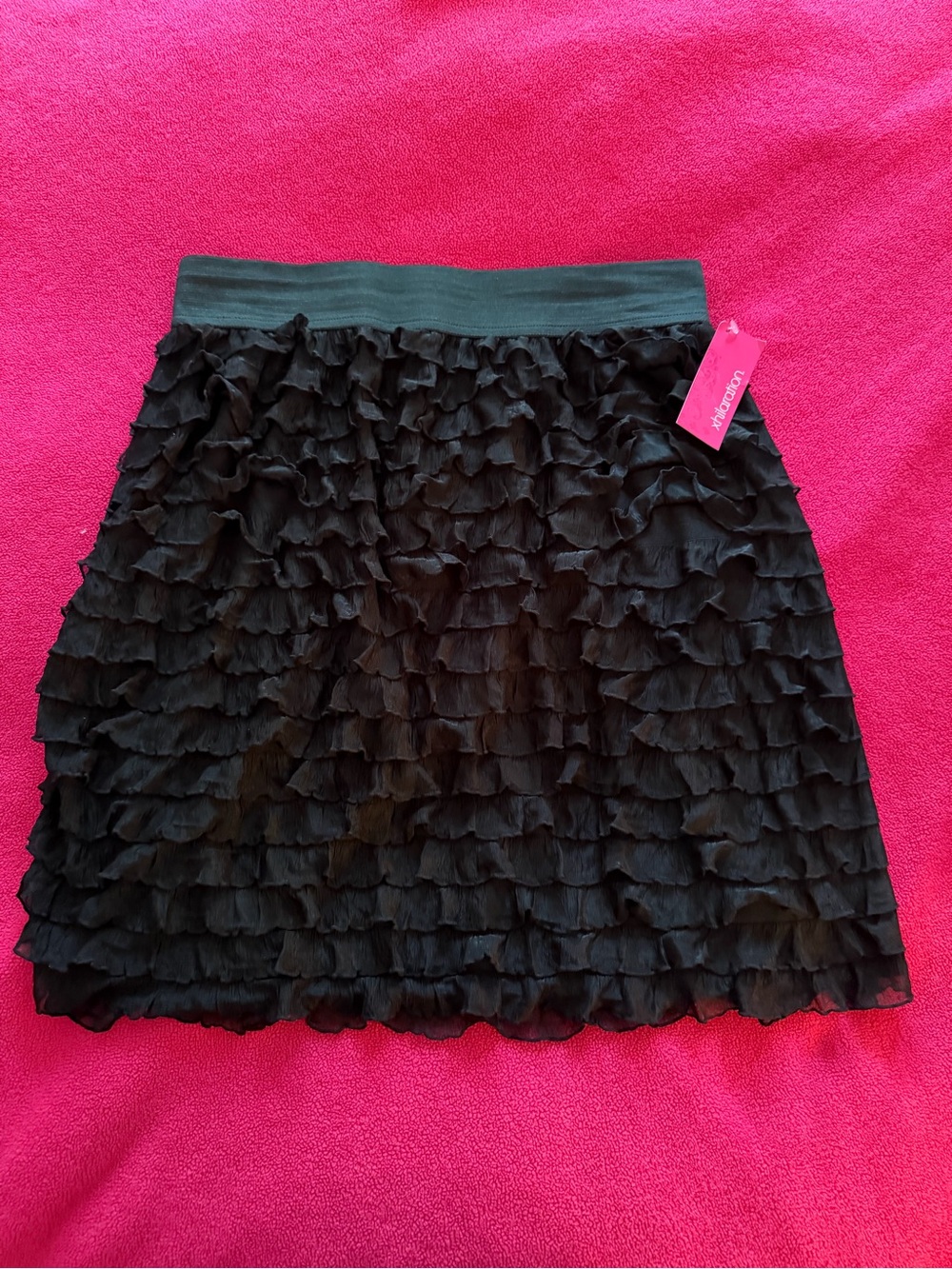 Xhilaration Women’s Black Ruffle Tiered Mini Skirt